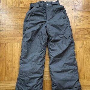 Kids Gray Insulated Snow Pants - Water-Resistant Winter Bottoms